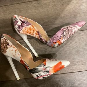 Just fab Women’s Shoes Beautiful Floral High Heel  Pointed  Toes.